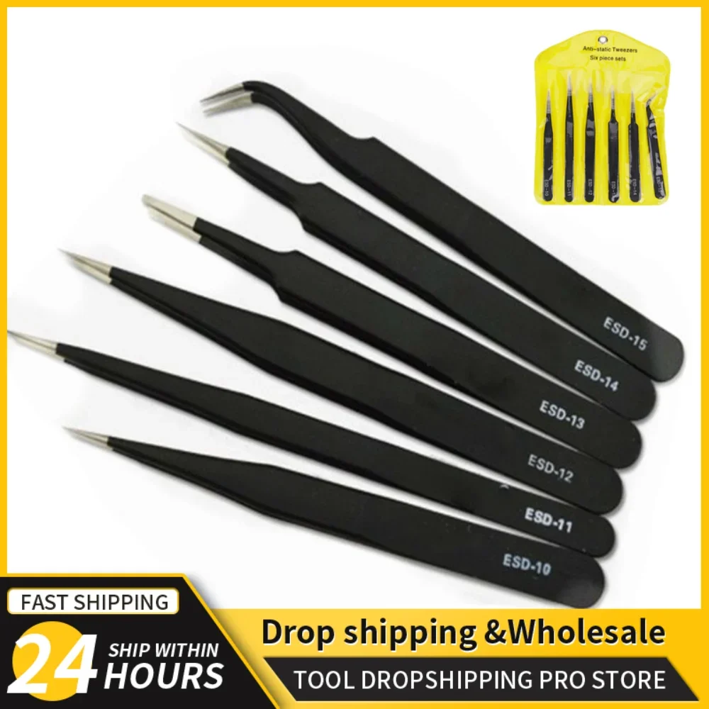 Electronics Repair Tools - 6 adet Hassas Cımbız Seti ESD